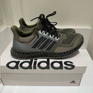 Rare New Adidas M9.5 Ultra 4D Running Shoes | Olive Strata color | W10.5